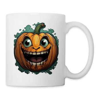 Scary Pumpkin Face I Spooky Halloween - Tasse - Weiß - Rechts