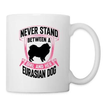 Girl and her Eurasier Eurasian Spitz - Mug - white - Right