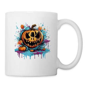 Bad Pumpkin Böser Kürbis Halloween - Tasse - Weiß - Rechts