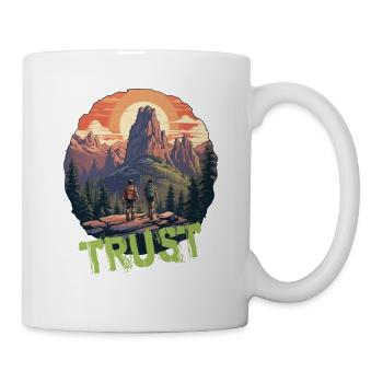 Vertrauen Trust Wandern Wanderung Natur Wildnis - Tasse - Weiß - Rechts