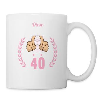 Diese Traumfrau ist 40 Jahre 40 Geburtstag - Tasse - Weiß - Rechts
