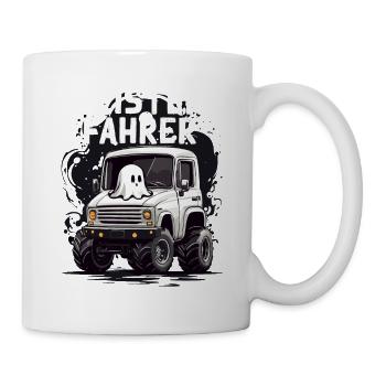 Geister Fahrer ein lustiger Halloween Spruch - Tasse - Weiß - Rechts