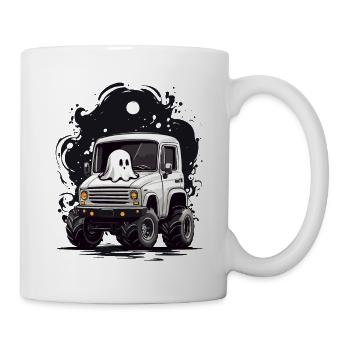 Drôle Halloween Ghost Driver Ghost Cartoon - Mug blanc - blanc - Droite