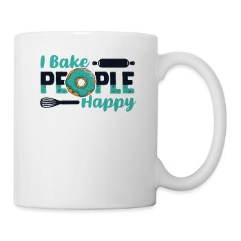 I Bake People Happy Pastry Chef Hobby Baker Bakery - Mug - white - Right