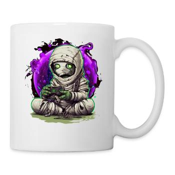 Gaming Halloween Zombie Mummy with Controller Gamer - Mug - white - Right