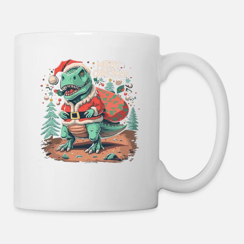 Dinosaurier Trex Weihnachten - Tasse - Weiß