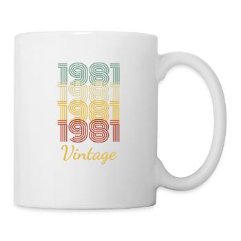 Vintage Birthday Gift Born In 1981 Slogan - Mug - white - Right