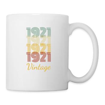 Vintage Birthday Gift Born In 1921 Slogan Turning - Mug - white - Right
