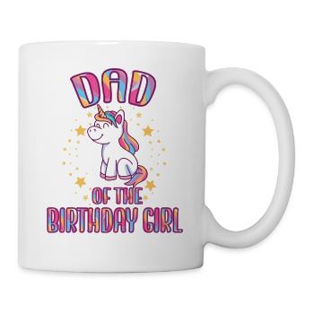 Dad Of the Birthday Girl Unicorn Family Party - Mug - white - Right