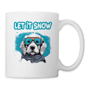 Hund mit Skibrille Schnee Schneefall für eine - Tasse - Weiß - Rechts