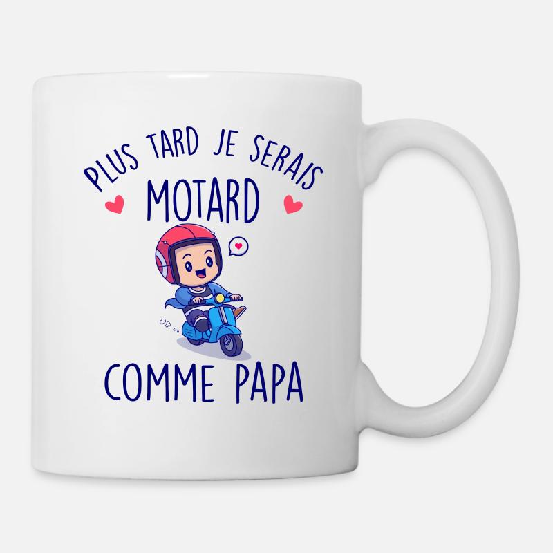 Plus tard je serais motard comme papa bébé Garçon - Mug blanc - blanc