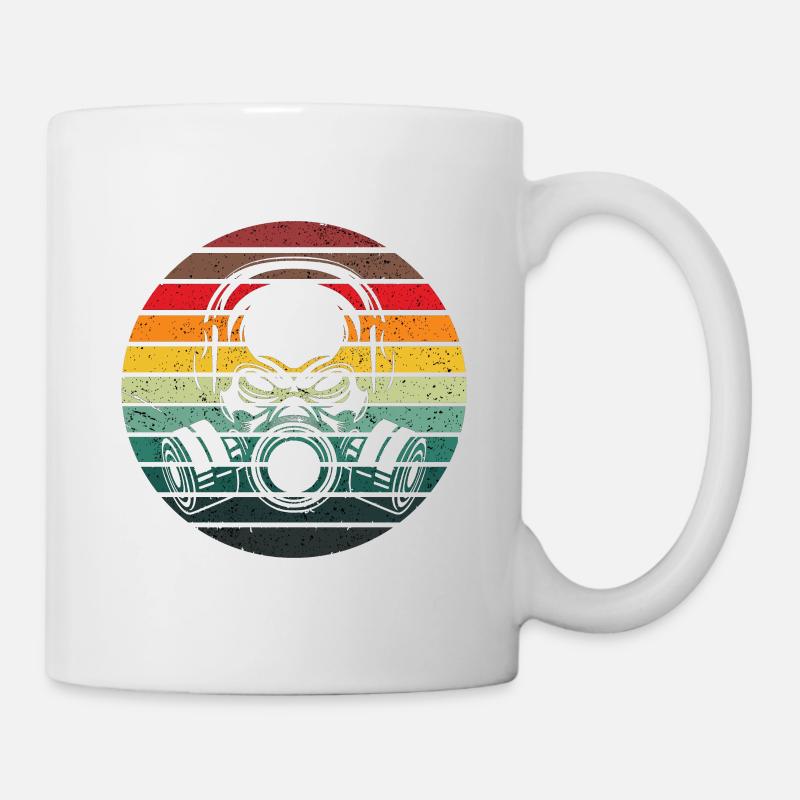 Skull Gas Mask Sunset Gift Halloween - Mug - white