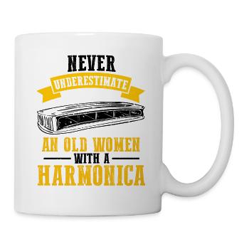Französische Harfinisten und Harmonikaspieler - Tasse - Weiß - Rechts