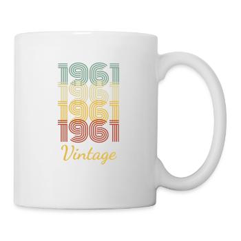 Vintage Geburtstagsgeschenk Geboren 1961 Slogan - Tasse - Weiß - Rechts