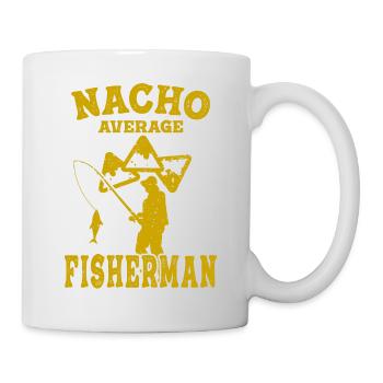 funny fishing fish fisherman nacho average - Mug - white - Right