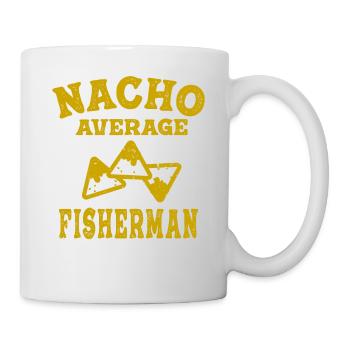 funny fishing fish fisherman nacho average - Mug - white - Right