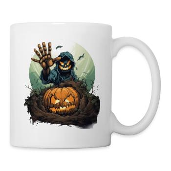 Halloween Emerging Hands Citrouille effrayante - Mug blanc - blanc - Droite