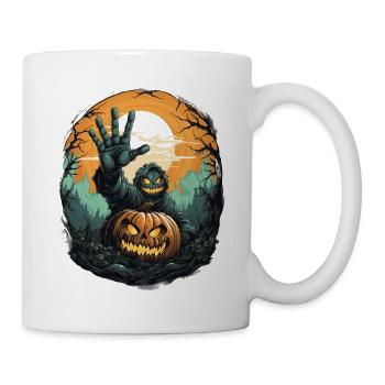 Halloween Emerging Hands Citrouille effrayante - Mug blanc - blanc - Droite