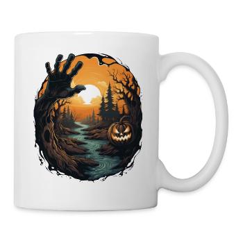 Halloween Emerging Hands Citrouille effrayante - Mug blanc - blanc - Droite