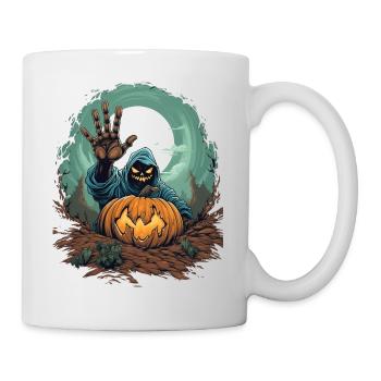 Halloween Emerging Hands Citrouille effrayante - Mug blanc - blanc - Droite