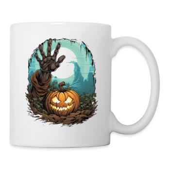 Halloween Emerging Hands Citrouille effrayante - Mug blanc - blanc - Droite