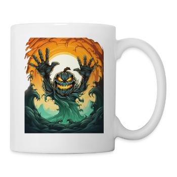Halloween Emerging Hands Citrouille effrayante - Mug blanc - blanc - Droite