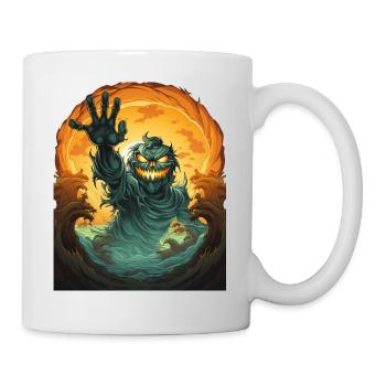 Halloween Mains émergentes Citrouille effrayante - Mug blanc - blanc - Droite