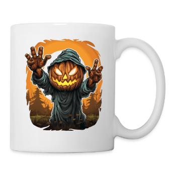 Halloween Mains émergentes Citrouille effrayante - Mug blanc - blanc - Droite
