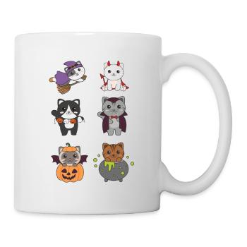 Cat Halloween Devil Pumpkin Vampire Costume - Mug - white - Right