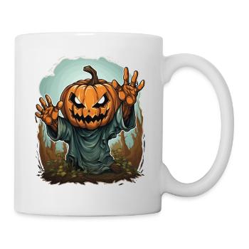 Halloween Emerging Hands Citrouille effrayante - Mug blanc - blanc - Droite