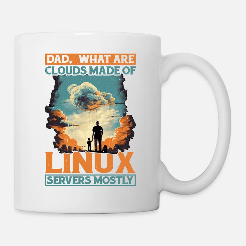 De quoi sont faits les clouds, les serveurs Linux principalement 12 - Mug blanc - blanc