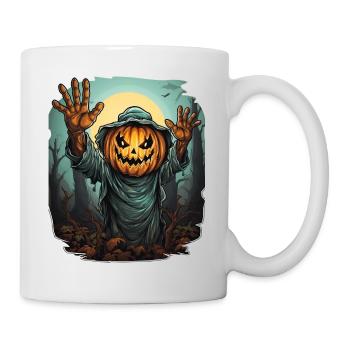 Halloween Mains émergentes Citrouille effrayante - Mug blanc - blanc - Droite