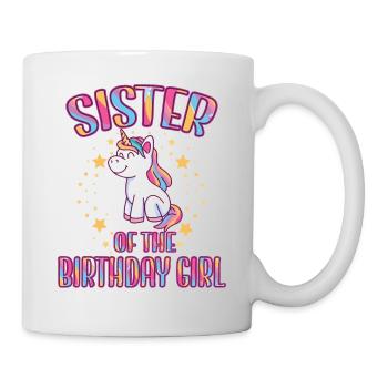 Sœur de la fille d’anniversaire Licorne Family Party - Mug blanc - blanc - Droite