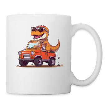 T-Rex conduit un camion monstre - Mug blanc - blanc - Droite