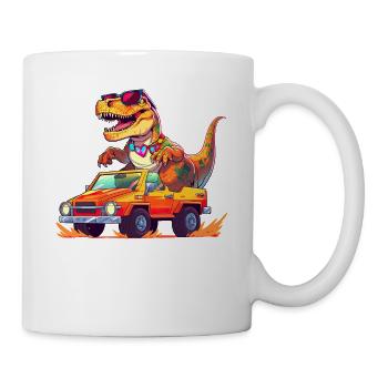 T-Rex conduit un camion monstre - Mug blanc - blanc - Droite