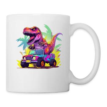 T-Rex Drives Monster Truck - Mug - white - Right