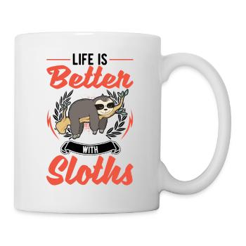 La vie est meilleure avec les paresseux - Mug blanc - blanc - Droite