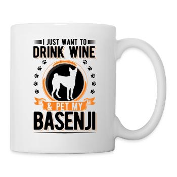 Basenji und Wein - Tasse - Weiß - Rechts