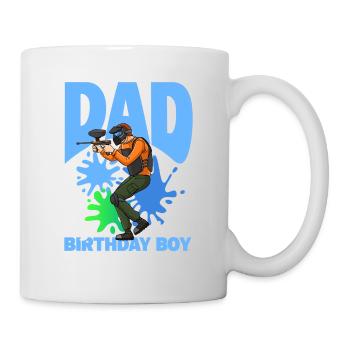 Vater des Geburtstagskindes Paintball Sport - Tasse - Weiß - Rechts