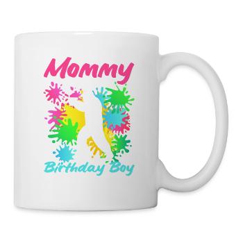 Mom of Birthday Boy Girl Paintball Matching - Mug - white - Right