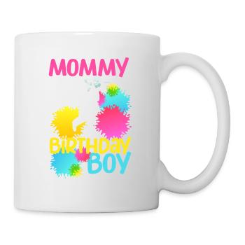 Mama des Geburtstagskindes Paintball Passende - Tasse - Weiß - Rechts