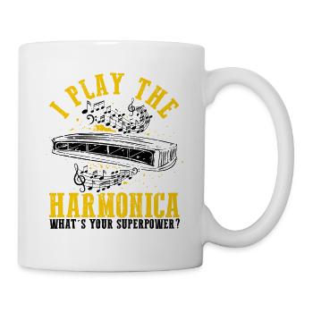 Französische Harfinisten und Harmonikaspieler - Tasse - Weiß - Rechts