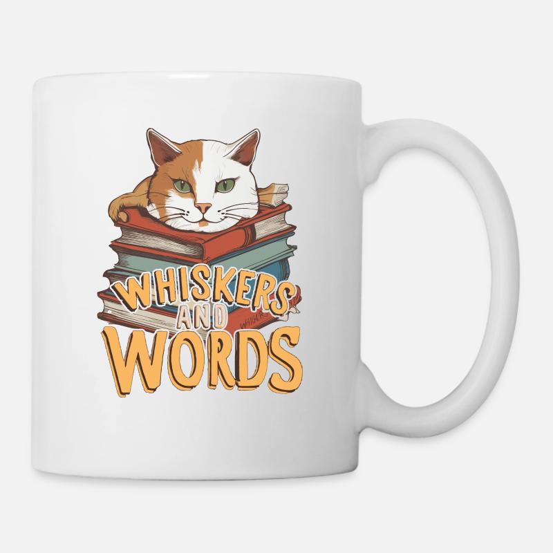 Moustaches et mots': Où la curiosité pour le confort - Mug blanc - blanc