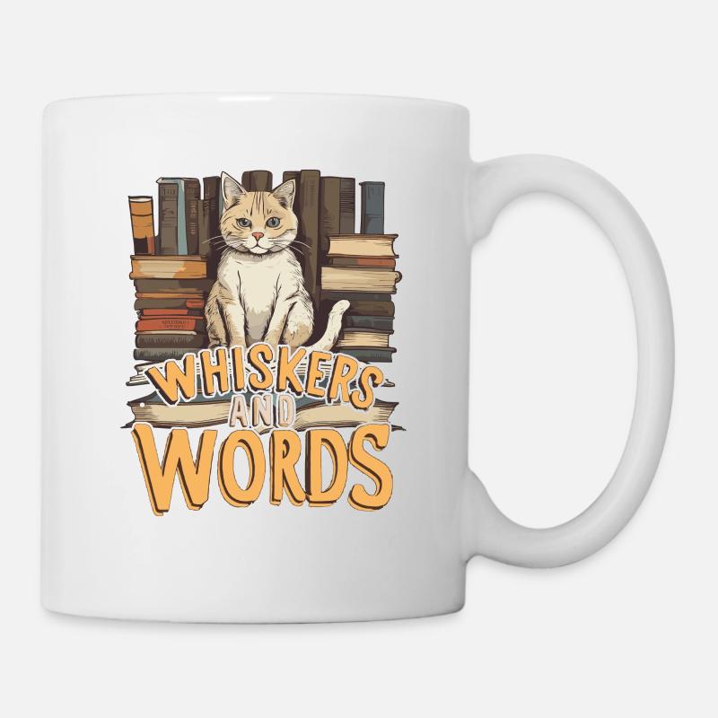Moustaches et mots': Où la curiosité pour le confort - Mug blanc - blanc
