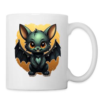 Bat Halloween I Cartoon Cute Bat - Tasse - Weiß - Rechts