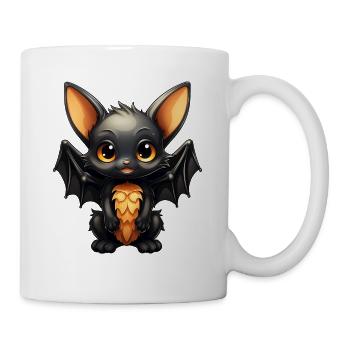 Bat Halloween I Cartoon Cute Bat - Tasse - Weiß - Rechts