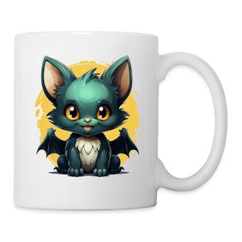 Bat Halloween I Cartoon Cute Bat - Tasse - Weiß - Rechts