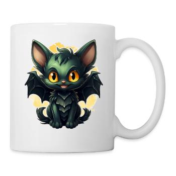 Bat Halloween I Cartoon Cute Bat - Tasse - Weiß - Rechts