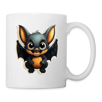 Bat Halloween I Cartoon Cute Bat - Tasse - Weiß - Rechts