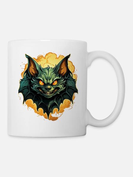 Chauve-souris Halloween I Cartoon Mignonne chauve-souris - Mug blanc - blanc